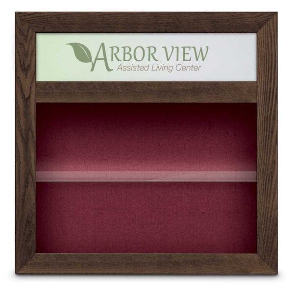 Outdoor Enclosed Combo Board, 42"x32", Bronze Frame/Blue & Cork